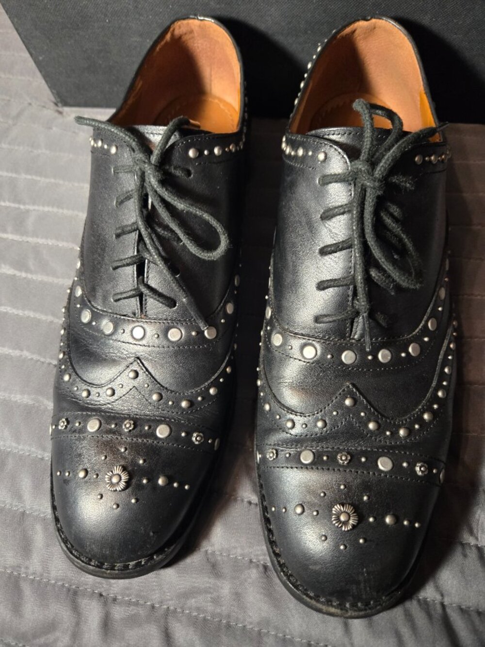 (Used) "COACH" Women's Black Tegan Oxford Shoes Size 9 1/2